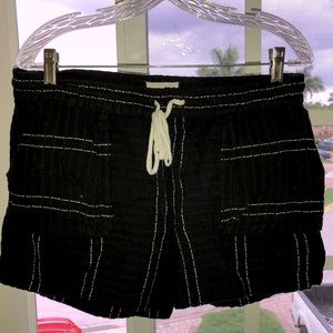 Lou & Grey black shorts with white pinstripes